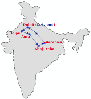 North India Holiday  Map